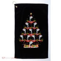 Dolphin Fish Xmas Tree Lighting Dolphin Christmas Tree Gift Golf Towel thumb 0