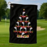 Dolphin Fish Xmas Tree Lighting Dolphin Christmas Tree Gift Golf Towel thumb 1