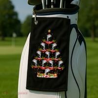 Dolphin Fish Xmas Tree Lighting Dolphin Christmas Tree Gift Golf Towel thumb 2