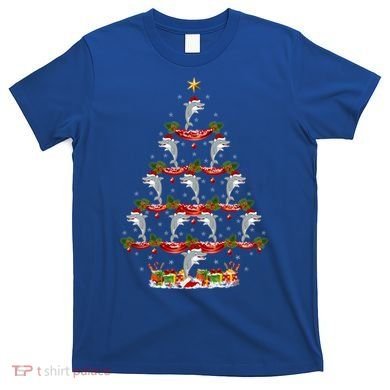 Dolphin Fish Xmas Tree Lighting Dolphin Christmas Tree Gift T-Shirt