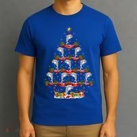 Dolphin Fish Xmas Tree Lighting Dolphin Christmas Tree Gift T-Shirt thumb 3