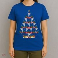 Dolphin Fish Xmas Tree Lighting Dolphin Christmas Tree Gift T-Shirt thumb 4