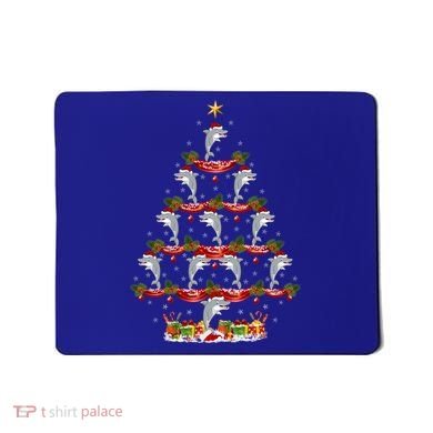 Dolphin Fish Xmas Tree Lighting Dolphin Christmas Tree Gift Mousepad