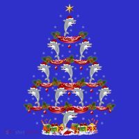 Dolphin Fish Xmas Tree Lighting Dolphin Christmas Tree Gift Mousepad thumb 1