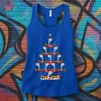 Dolphin Fish Xmas Tree Lighting Dolphin Christmas Tree Gift Women's Tank Top thumb 3