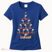 Dolphin Fish Xmas Tree Lighting Dolphin Christmas Tree Gift Women's T-Shirt thumb 0
