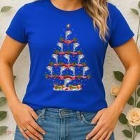 Dolphin Fish Xmas Tree Lighting Dolphin Christmas Tree Gift Women's T-Shirt thumb 2