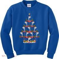 Dolphin Fish Xmas Tree Lighting Dolphin Christmas Tree Gift Kids Sweatshirt thumb 0
