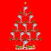 Dolphin Fish Xmas Tree Lighting Dolphin Christmas Tree Gift Santa Hat thumb 1