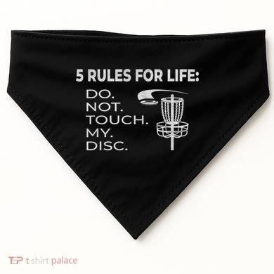 Disc Golf 5 Rules For Life I Funny Saying USA-Made Doggie Bandana