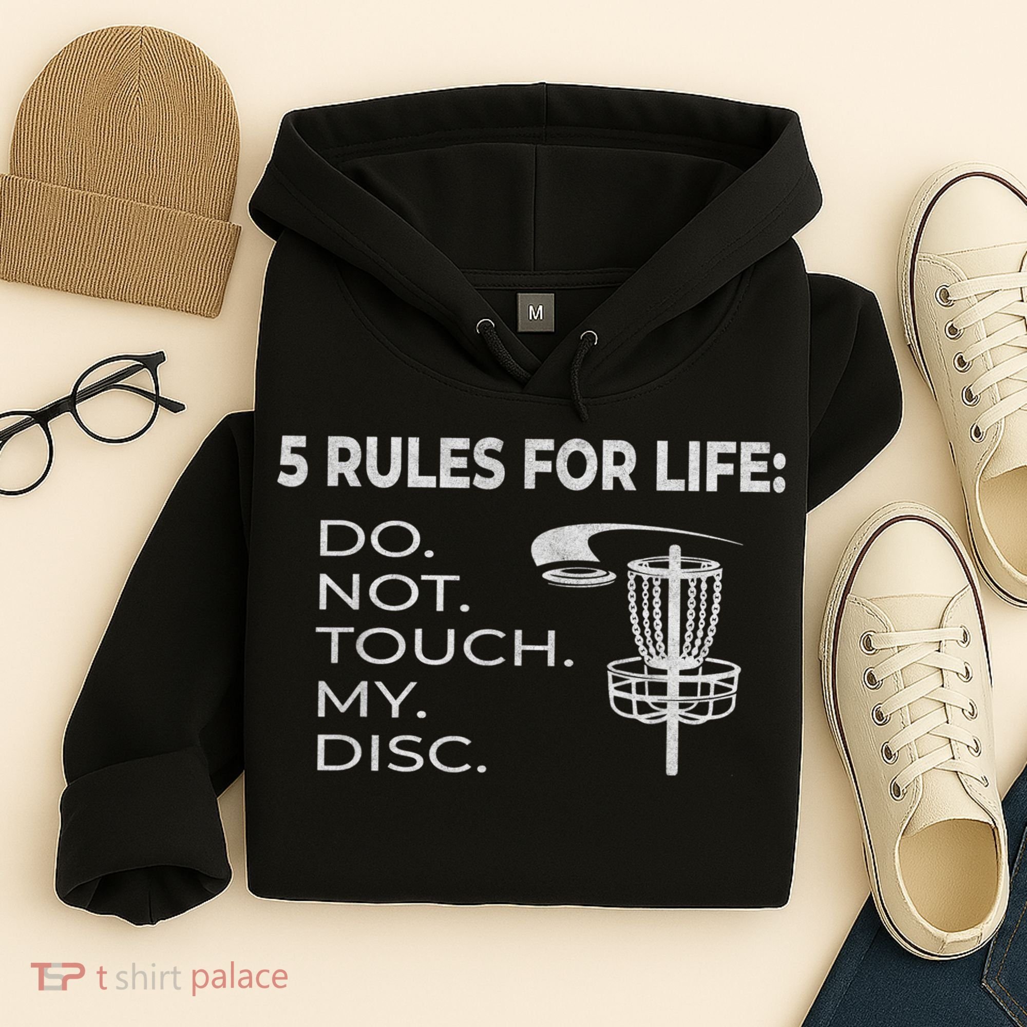 Disc Golf 5 Rules For Life I Funny Saying Hoodie