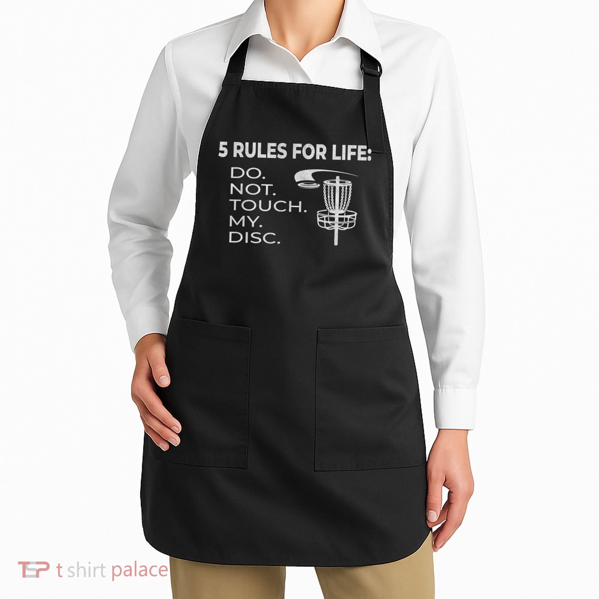 Disc Golf 5 Rules For Life I Funny Saying Apron