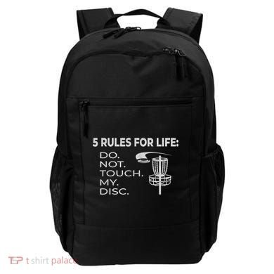 Disc Golf 5 Rules For Life I Funny Saying Backpack