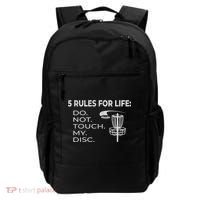 Disc Golf 5 Rules For Life I Funny Saying Backpack thumb 0