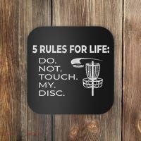 Disc Golf 5 Rules For Life I Funny Saying Coaster thumb 0