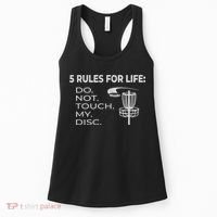 Disc Golf 5 Rules For Life I Funny Saying Women's Tank Top thumb 0