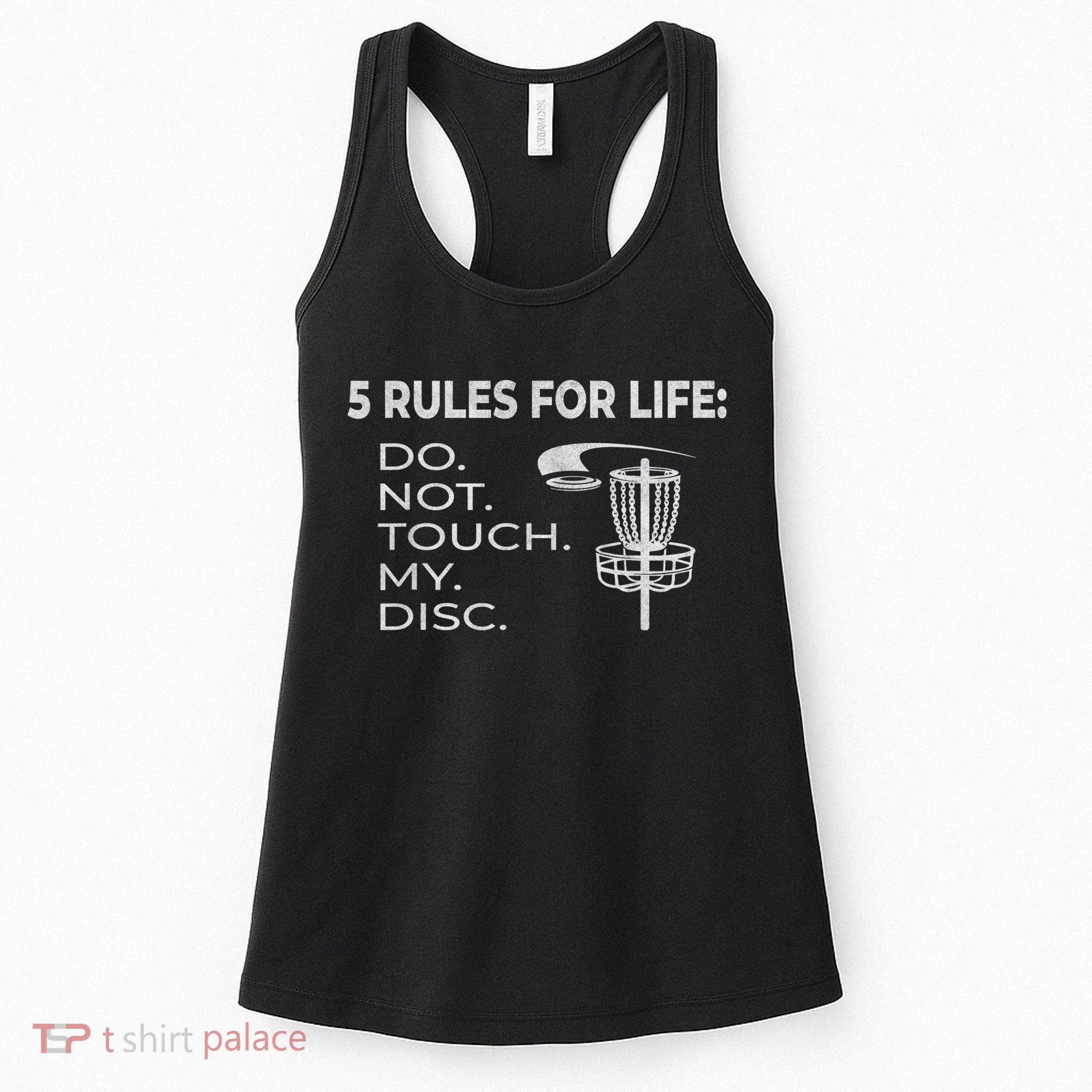 Disc Golf 5 Rules For Life I Funny Saying Women's Tank Top