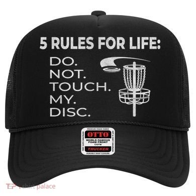 Disc Golf 5 Rules For Life I Funny Saying Hat