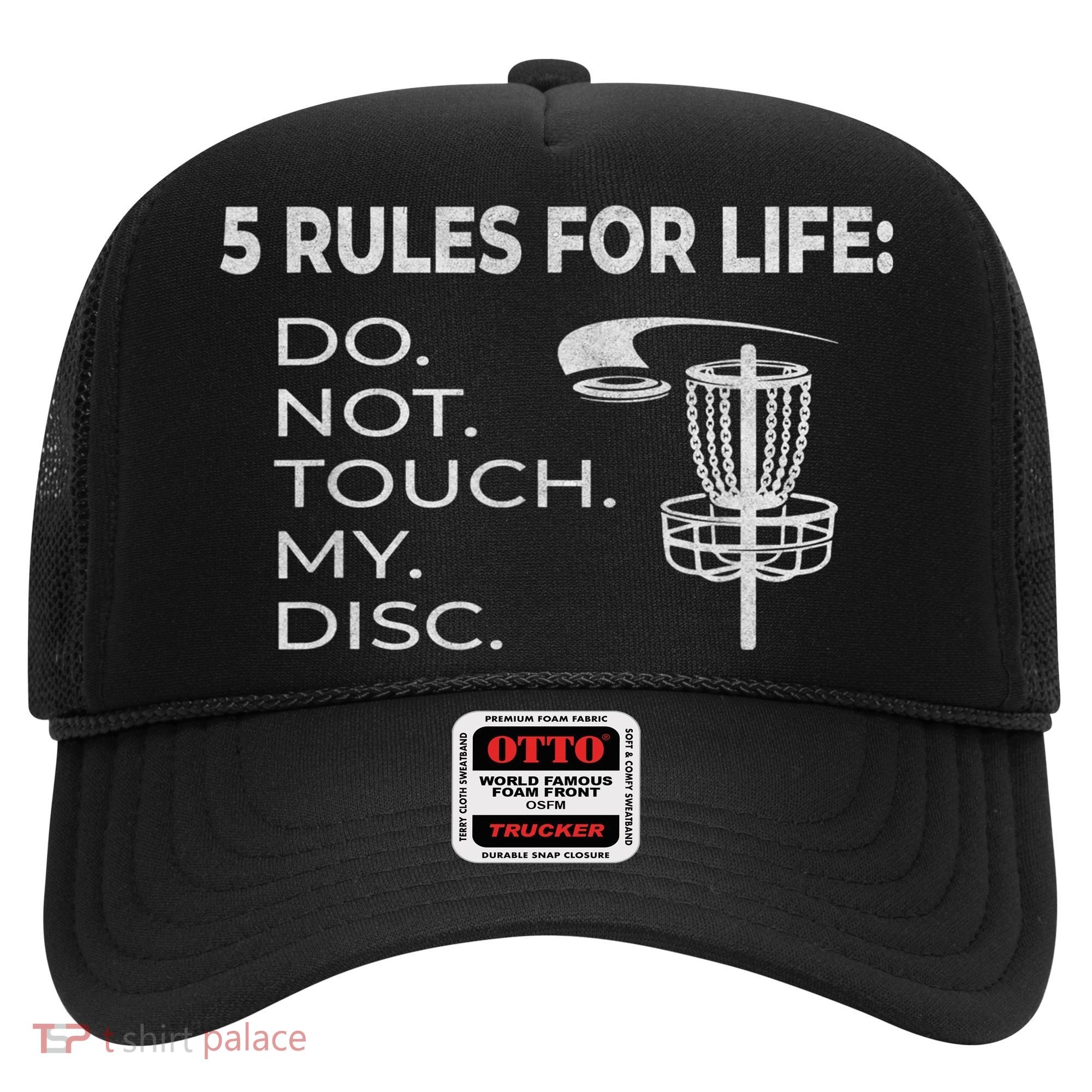 Disc Golf 5 Rules For Life I Funny Saying Hat