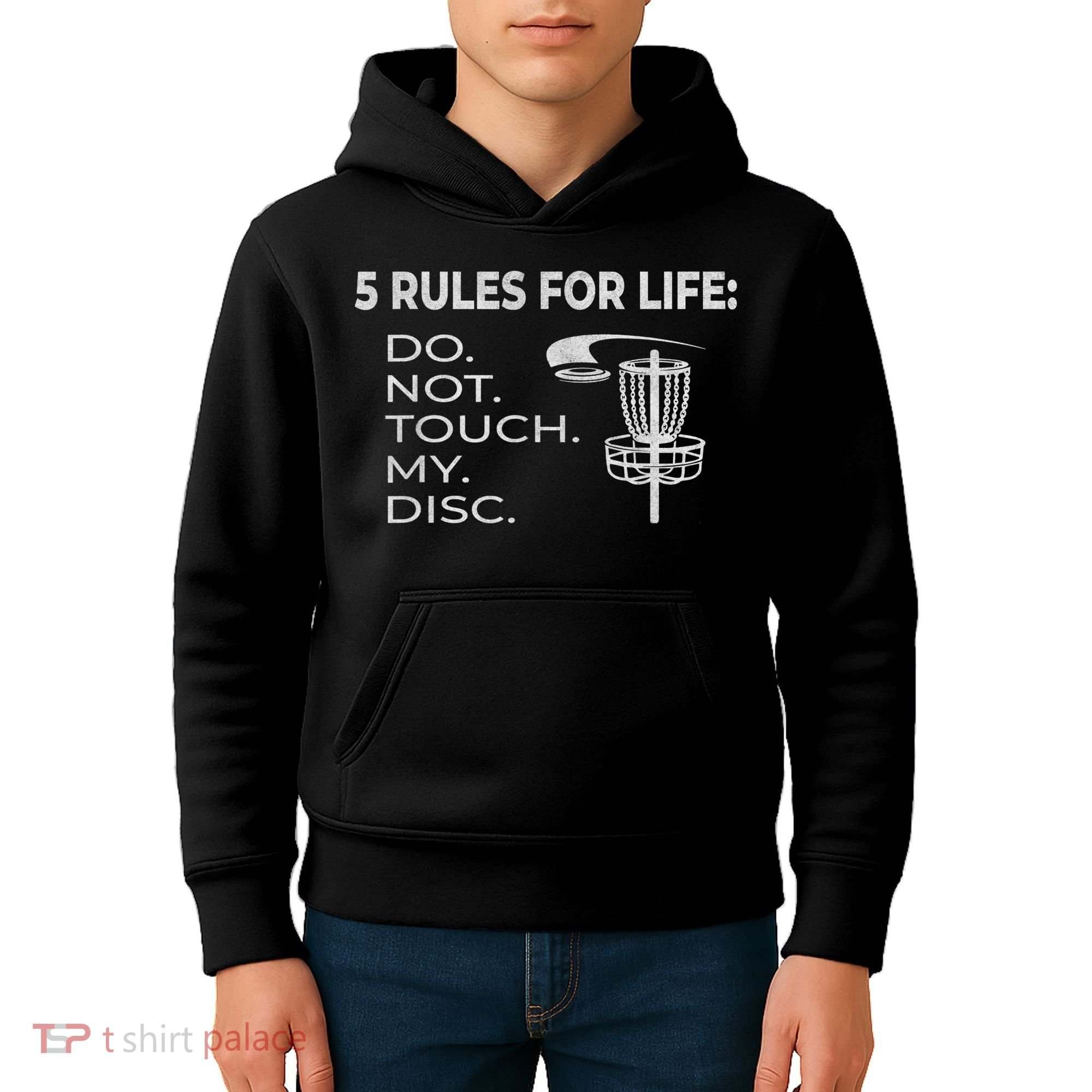 Disc Golf 5 Rules For Life I Funny Saying Kids Hoodie