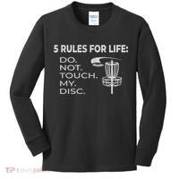Disc Golf 5 Rules For Life I Funny Saying Kids Long Sleeve Shirt thumb 0