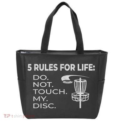 Disc Golf 5 Rules For Life I Funny Saying Tote Bag