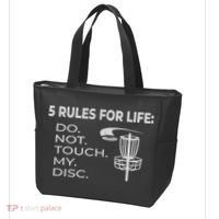Disc Golf 5 Rules For Life I Funny Saying Tote Bag thumb 3