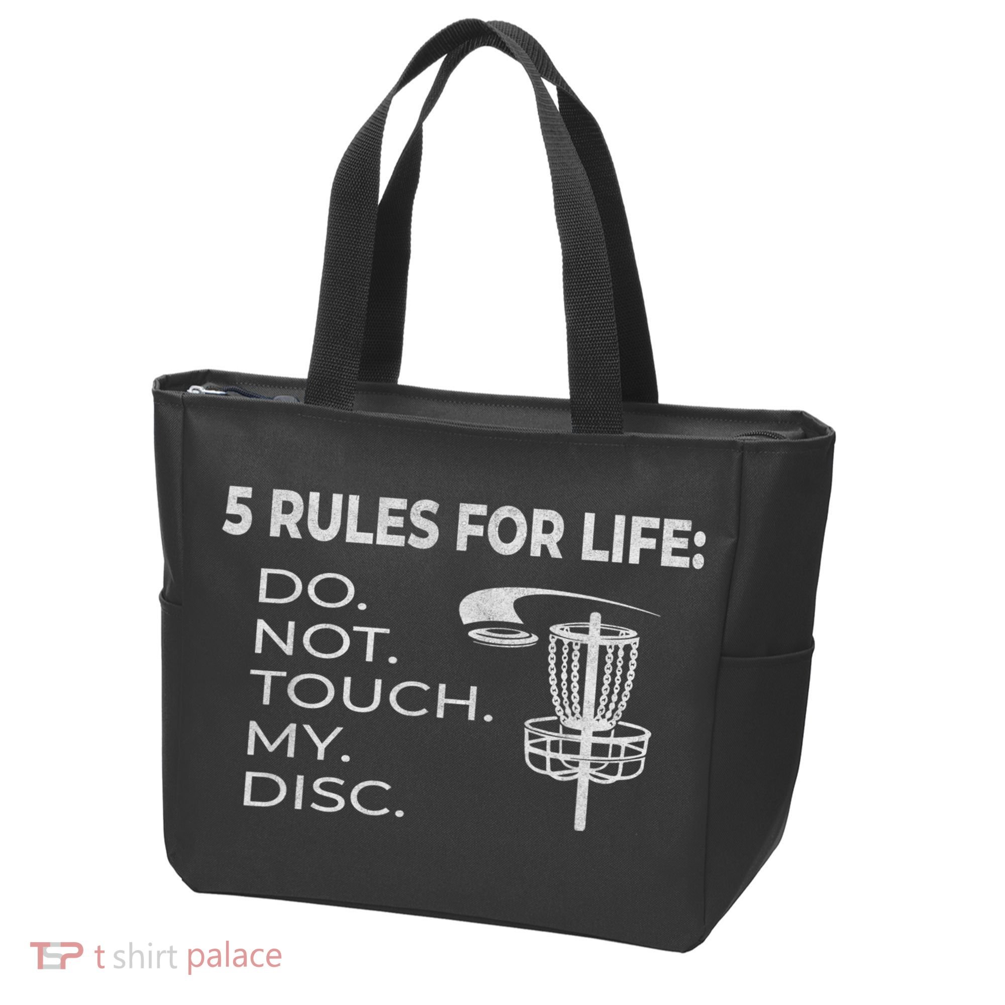 Disc Golf 5 Rules For Life I Funny Saying Tote Bag