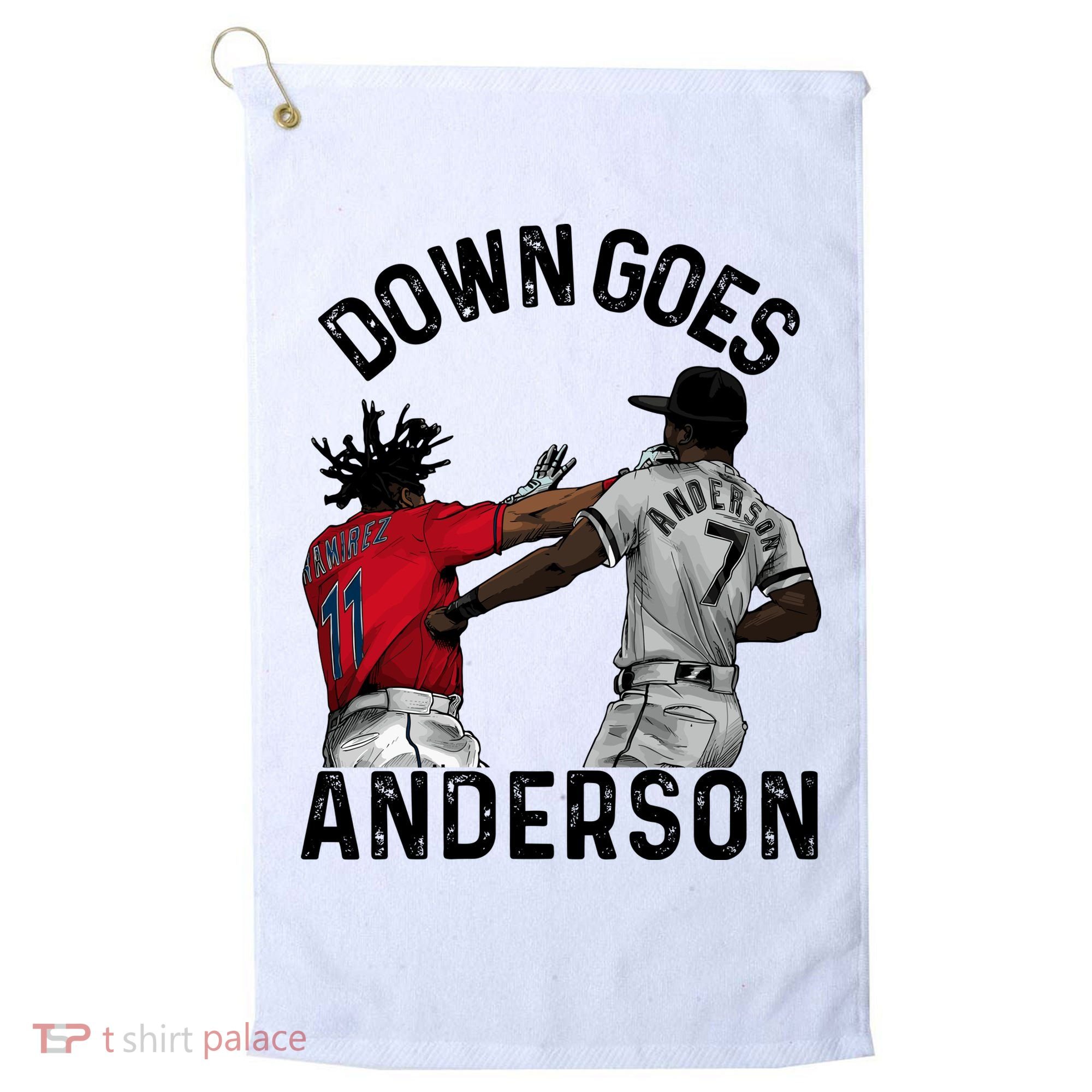 Down Goes Anderson Golf Towel