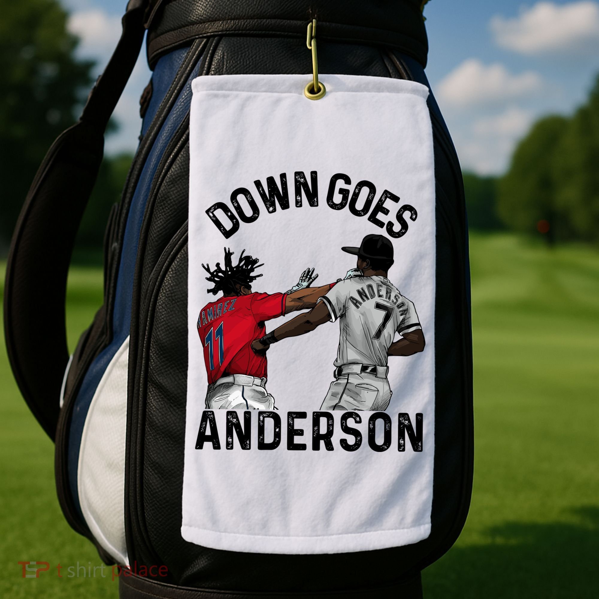 Down Goes Anderson Golf Towel