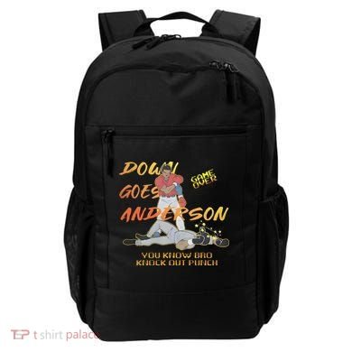 Down Goes Anderson Funny Baseball Meme Backpack