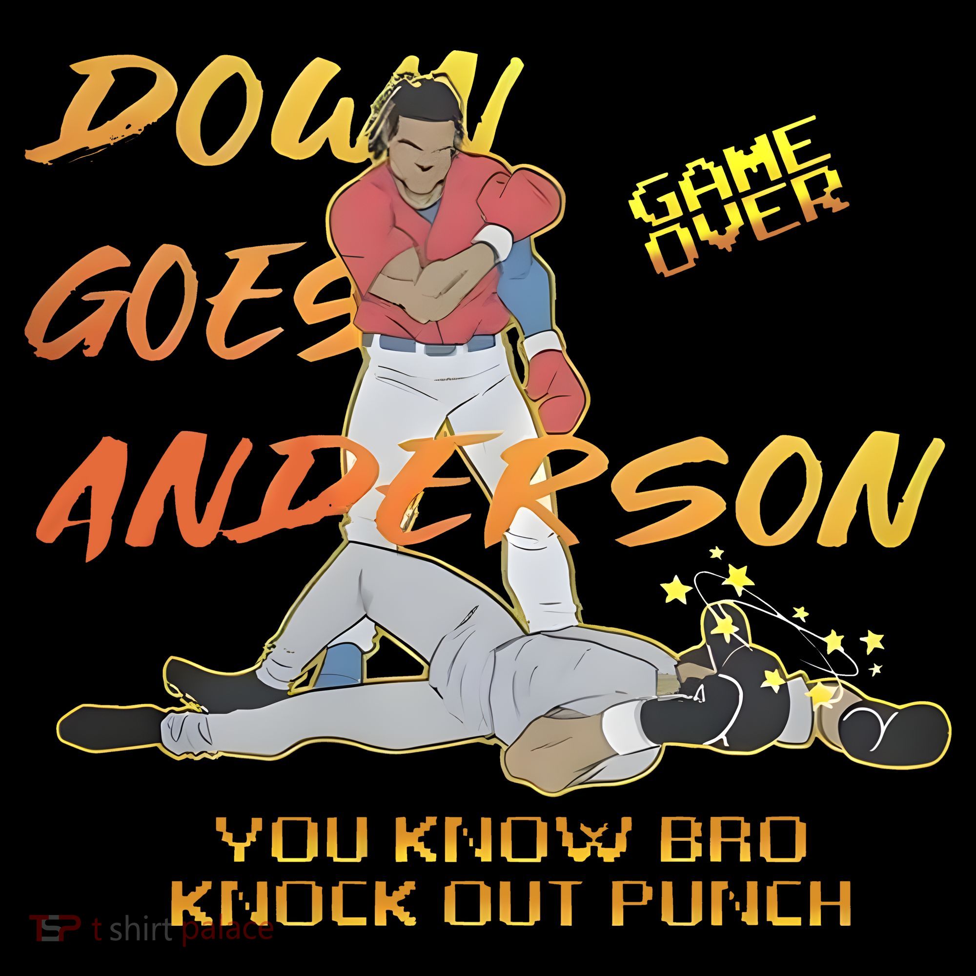 Down Goes Anderson Funny Baseball Meme Coaster