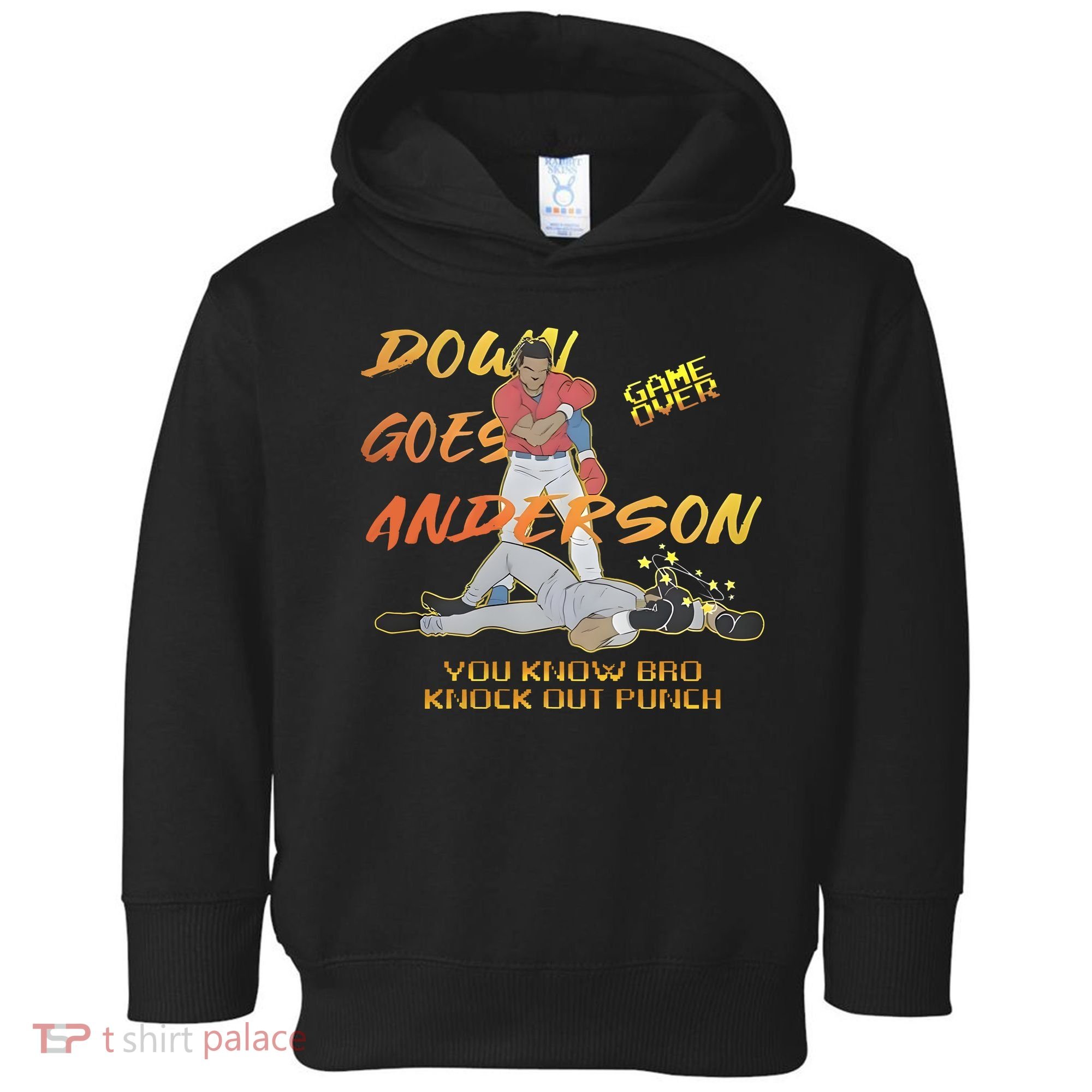 Down Goes Anderson Funny Baseball Meme Toddler Hoodie