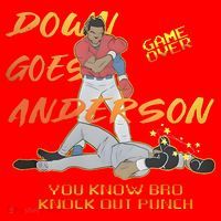 Down Goes Anderson Funny Baseball Meme Santa Hat thumb 1