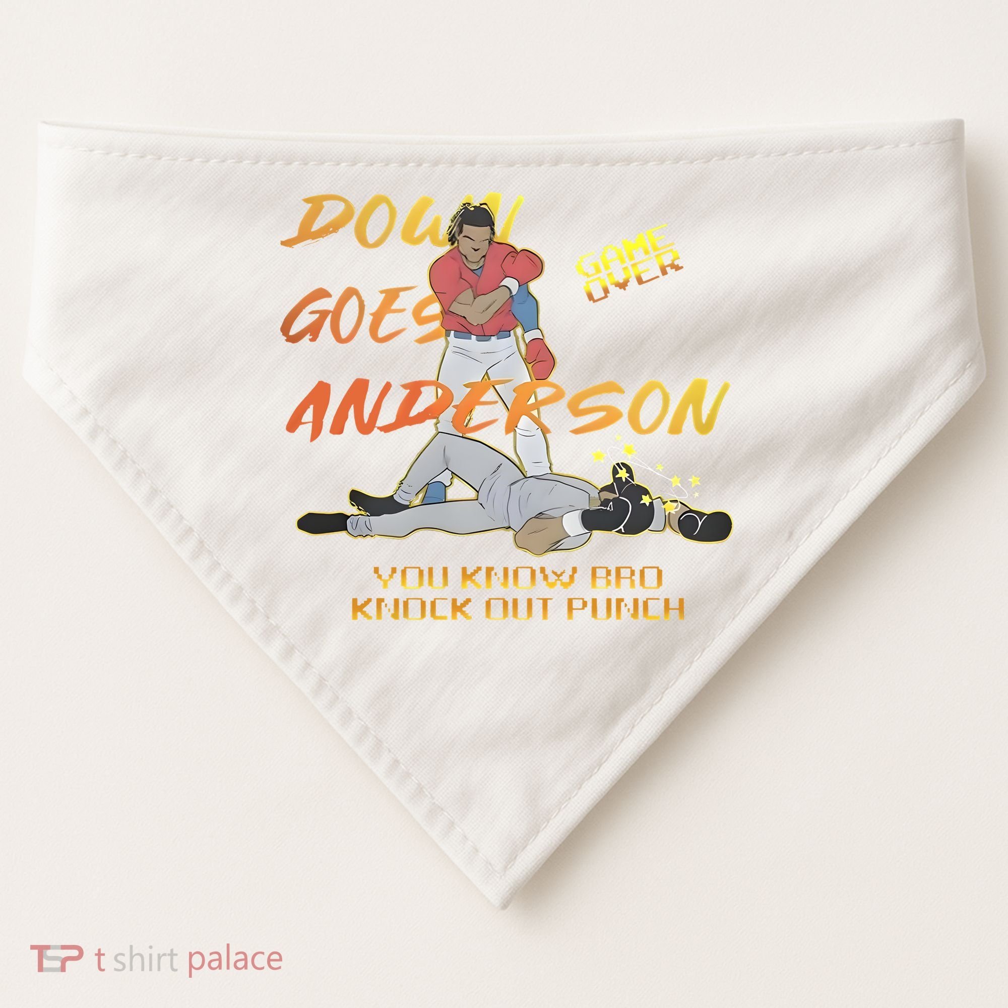 Down Goes Anderson Funny Baseball Meme USA-Made Doggie Bandana