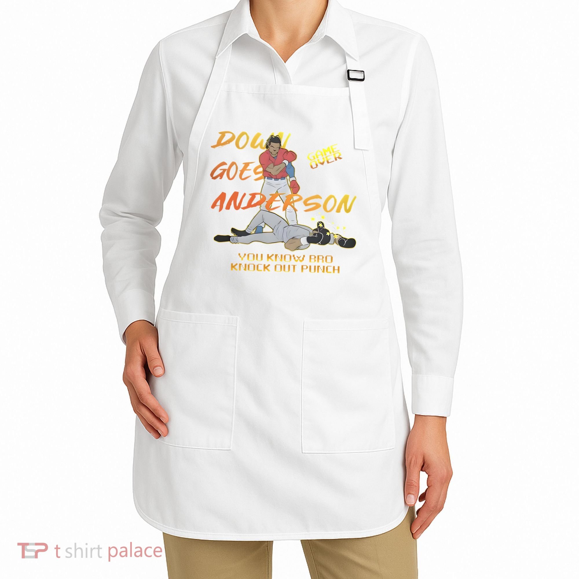 Down Goes Anderson Funny Baseball Meme Apron