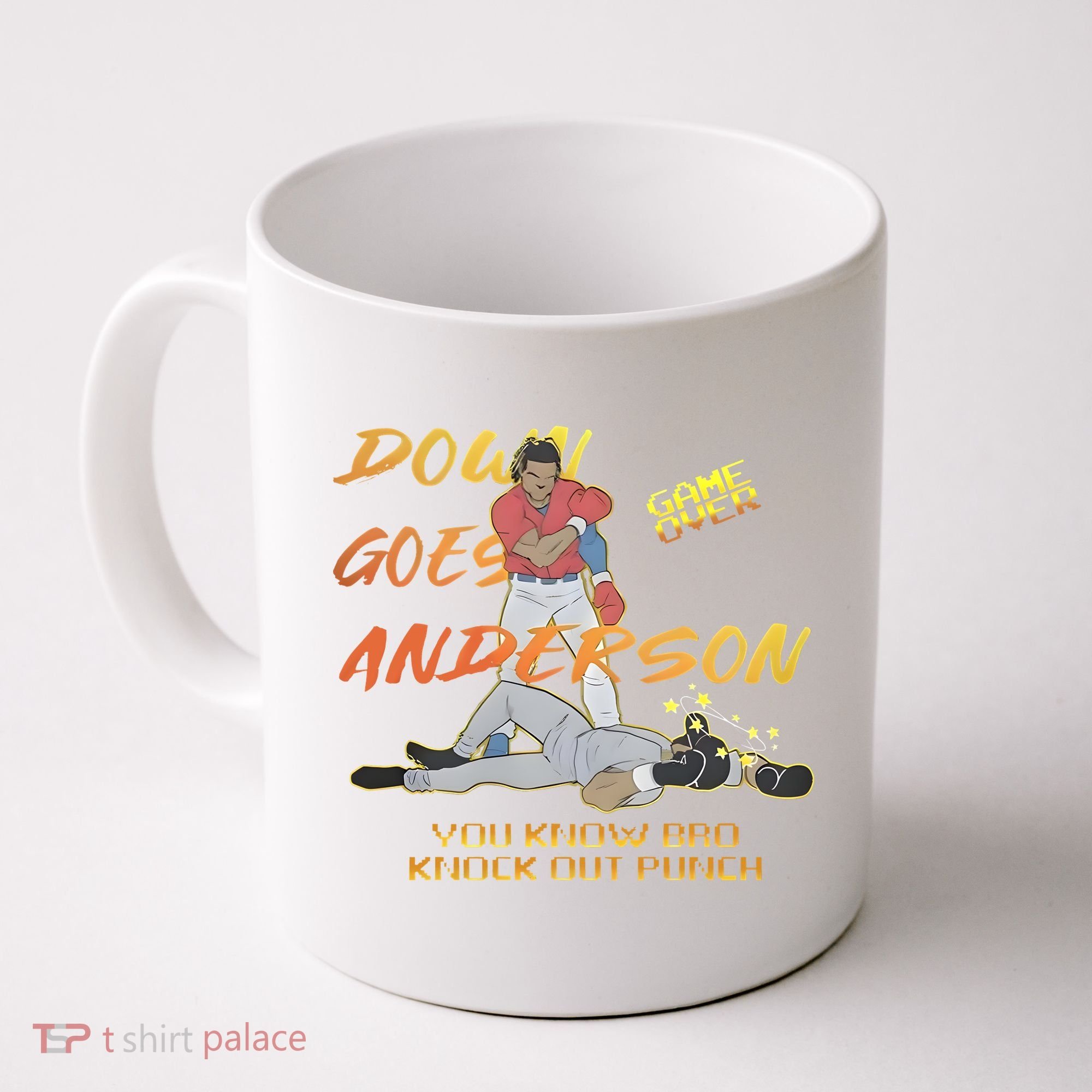 Down Goes Anderson Funny Baseball Meme Coffee Mug