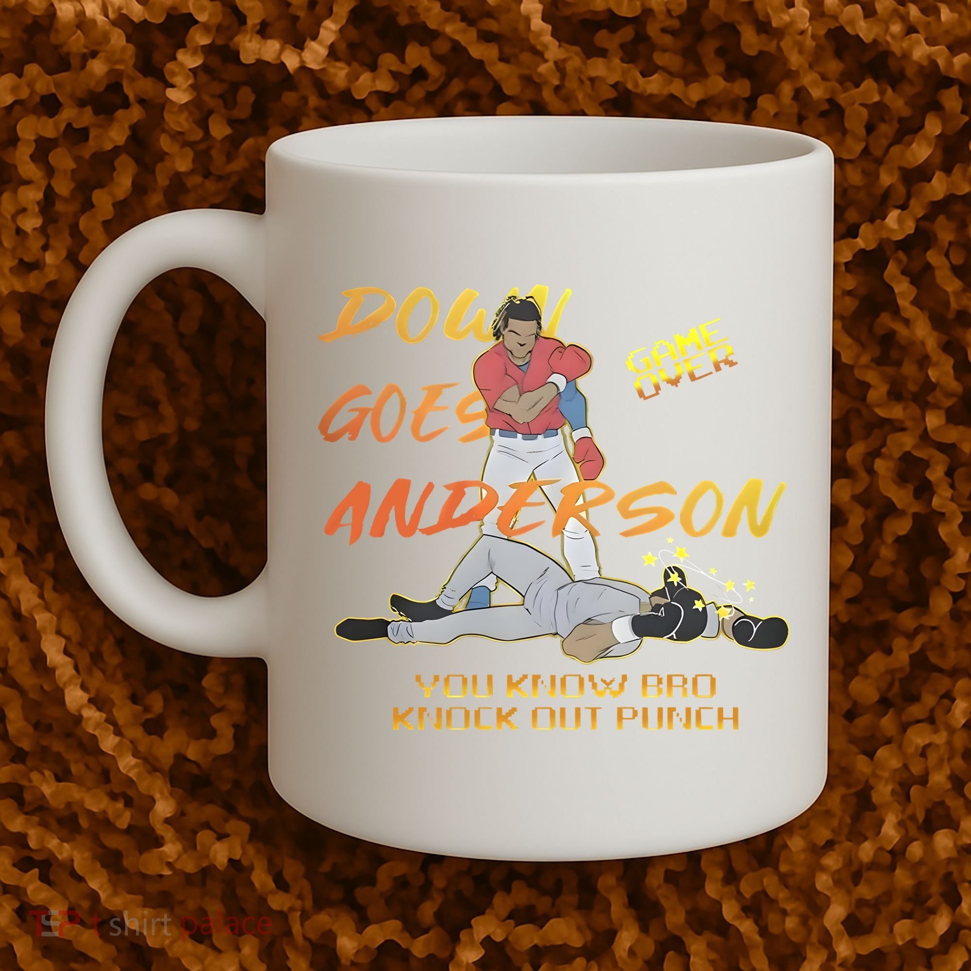 Down Goes Anderson Funny Baseball Meme Coffee Mug