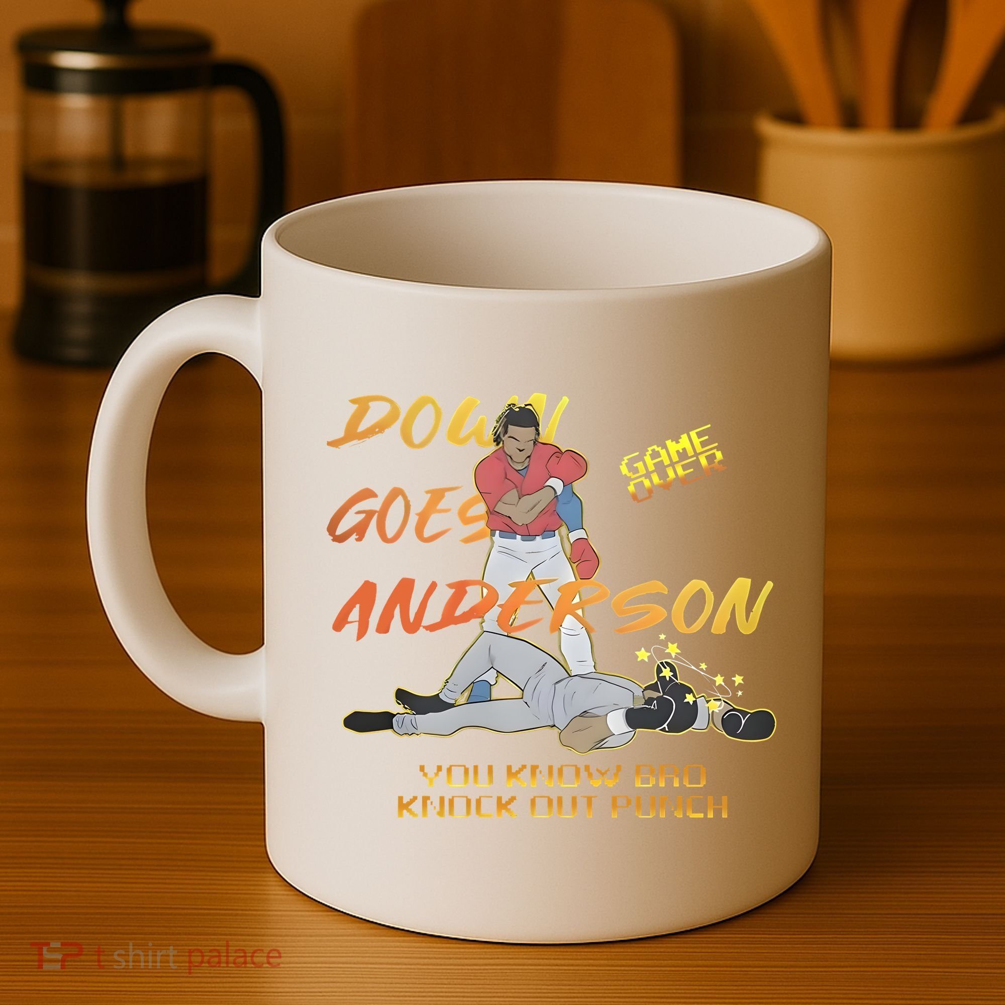 Down Goes Anderson Funny Baseball Meme Coffee Mug