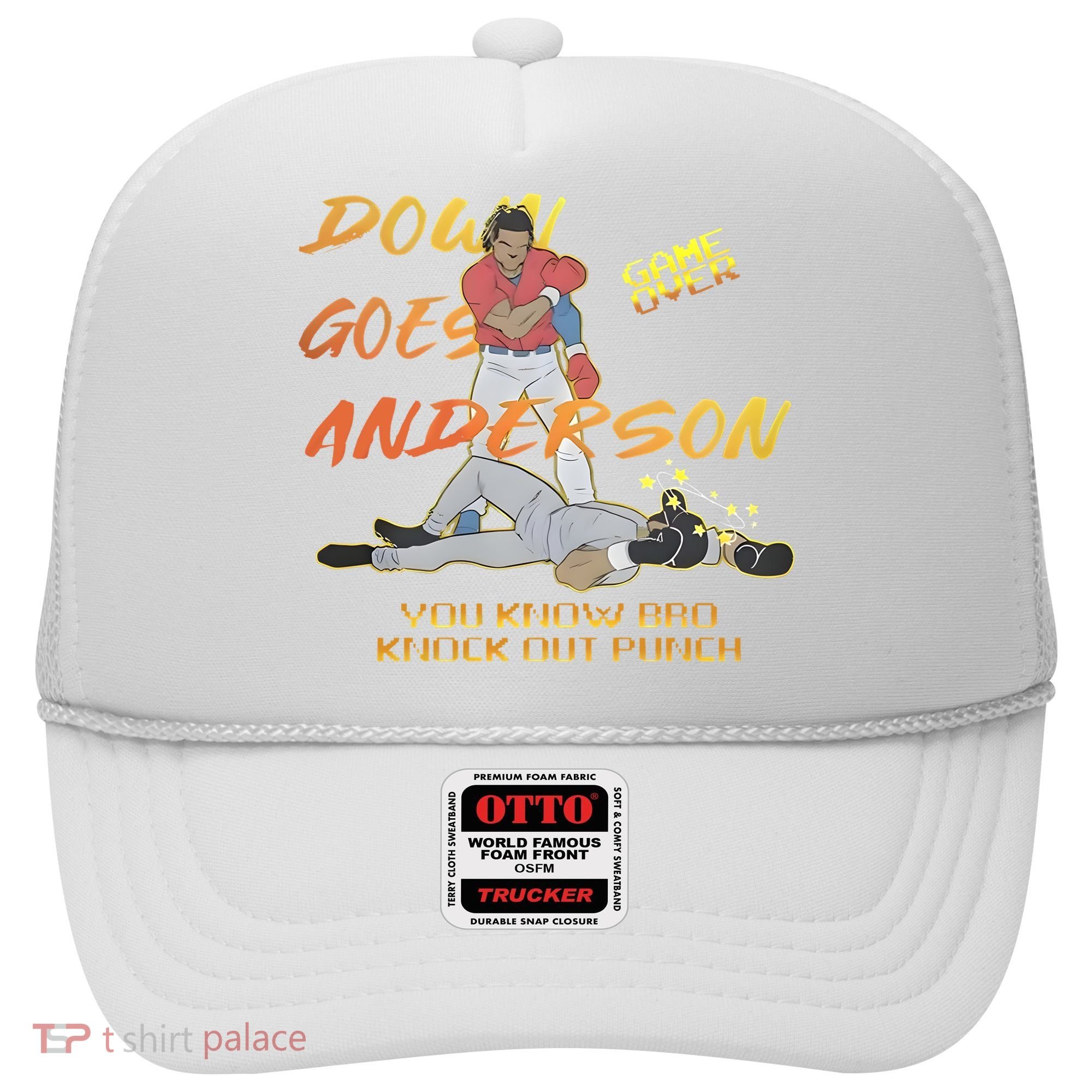 Down Goes Anderson Funny Baseball Meme Hat