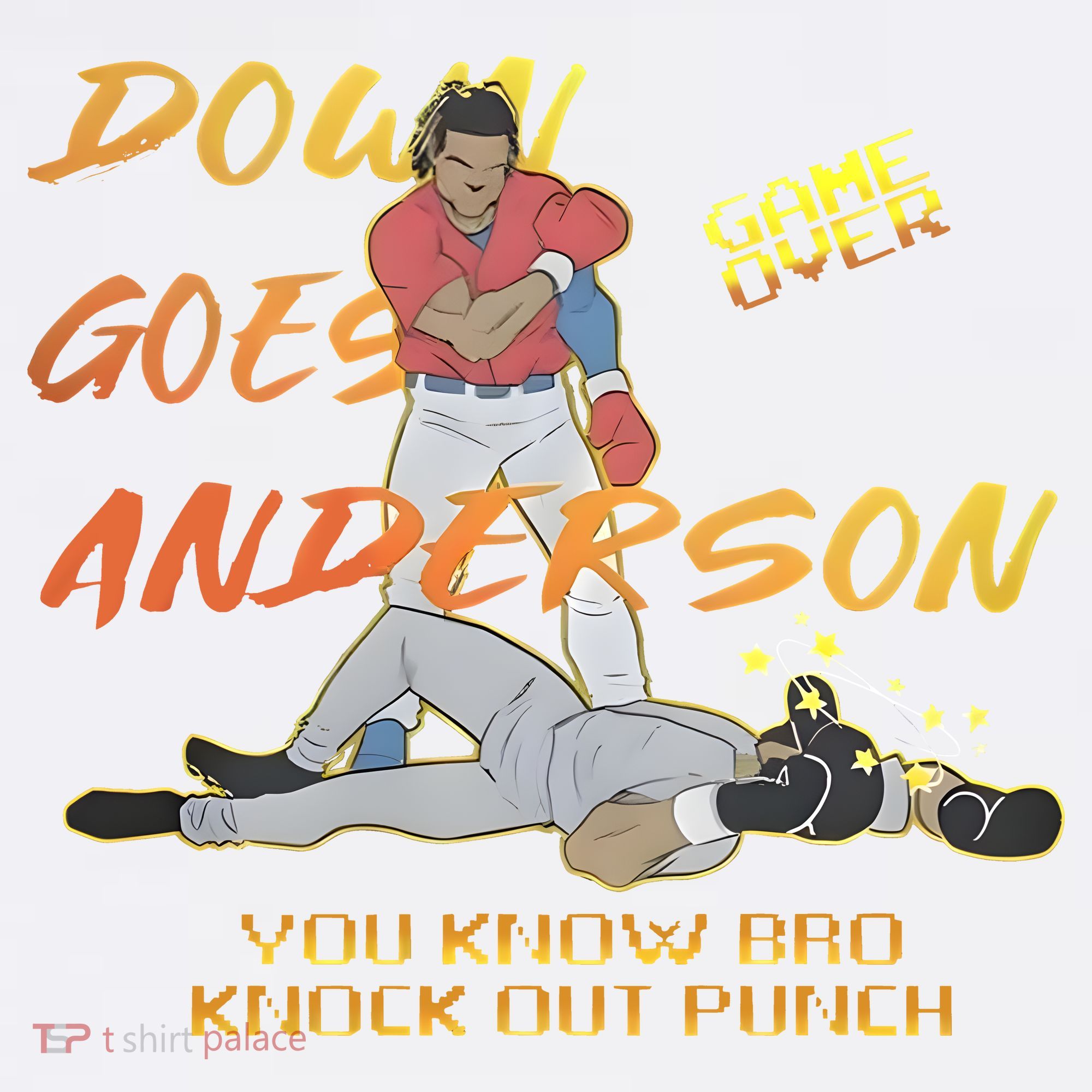 Down Goes Anderson Funny Baseball Meme Kids Sweatshirt
