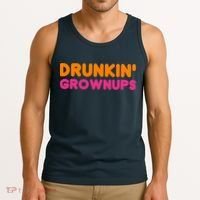 Drunkin' Grownups Adult Party Sarcastic Funny Humor Tank Top thumb 3