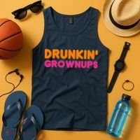 Drunkin' Grownups Adult Party Sarcastic Funny Humor Tank Top thumb 4