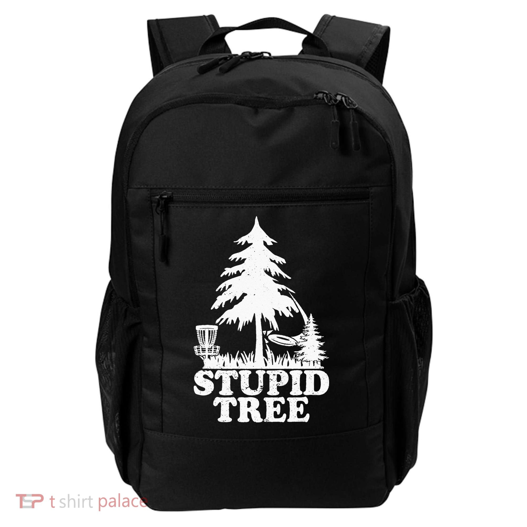 Disc Golf Art For  Stupid Tree Fun Disc Golf Player Backpack
