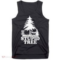 Disc Golf Art For  Stupid Tree Fun Disc Golf Player Tank Top thumb 0