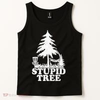 Disc Golf Art For  Stupid Tree Fun Disc Golf Player Tank Top thumb 2