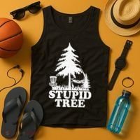 Disc Golf Art For  Stupid Tree Fun Disc Golf Player Tank Top thumb 4