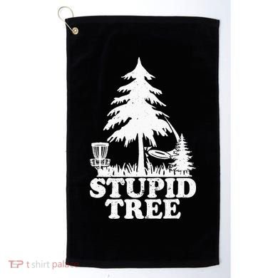 Disc Golf Art For  Stupid Tree Fun Disc Golf Player Golf Towel
