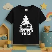 Disc Golf Art For  Stupid Tree Fun Disc Golf Player Toddler T-Shirt thumb 3