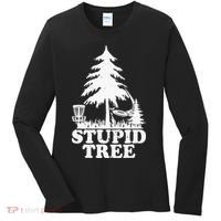 Disc Golf Art For  Stupid Tree Fun Disc Golf Player Women's Long Sleeve Shirt thumb 0